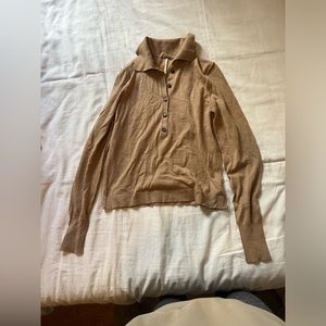 Free People Merino Wool Half-Button Sweater